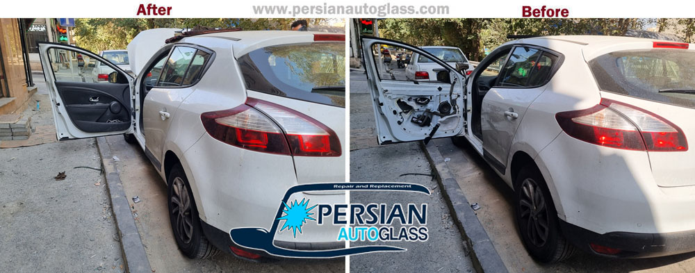 شیشه درب جلو رنو اسکالا