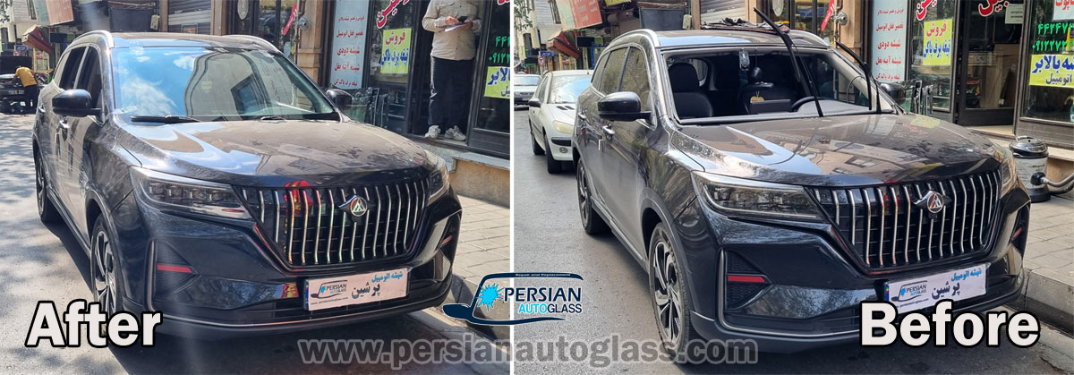 تعویض شیشه جلو تیارا